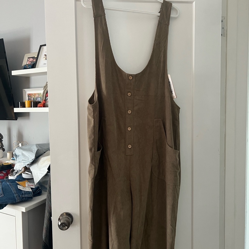 Tan Corduroy Overalls